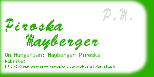 piroska mayberger business card